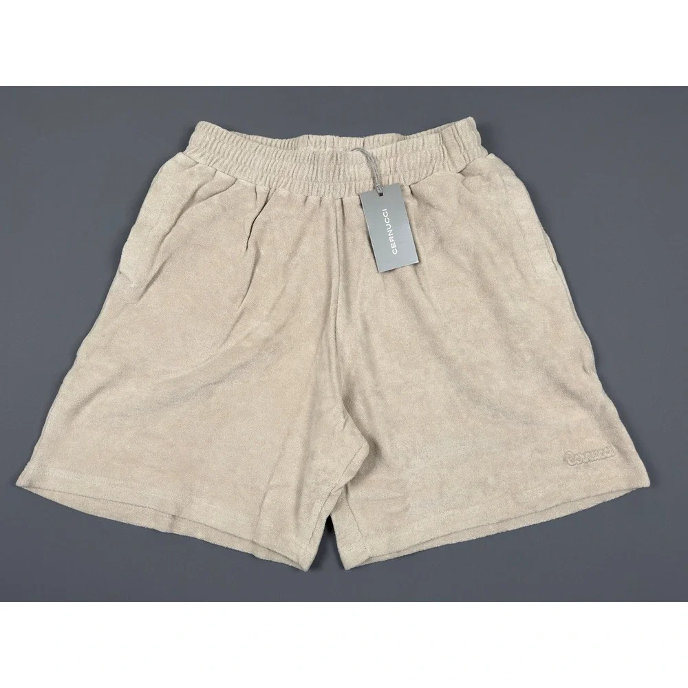 Cernucci Terry Towelling Relaxed Shorts Beige Large‎ New With Tags